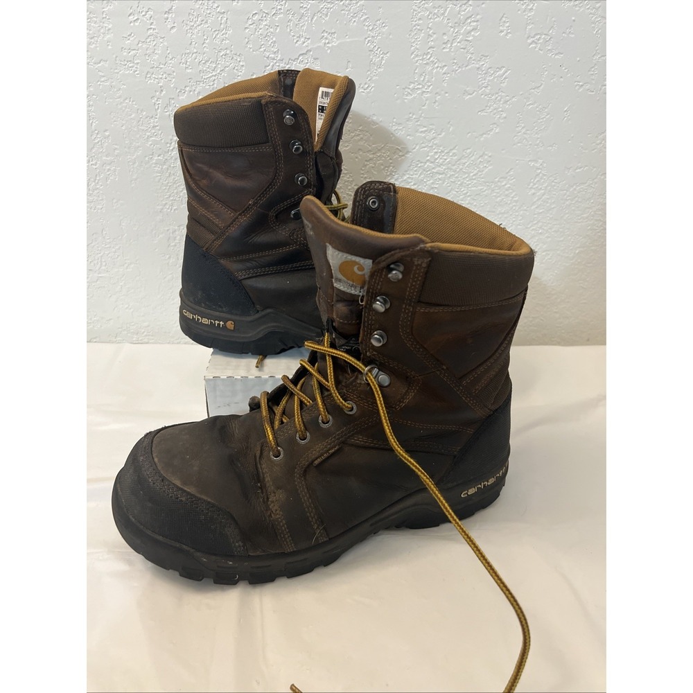 Carhartt Mens 8" Insulated Composite Toe Work Boots Style CMF8389 Sz 10.5W Wide